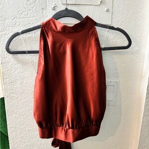 Elegant Rust Sleeveless Top